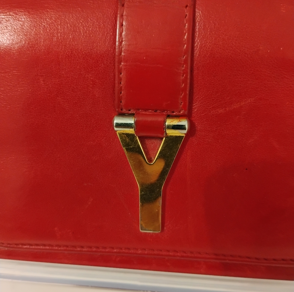 EUC Yves Saint Laurent Wallet - Red Leather Compact - Picture 2 of 10